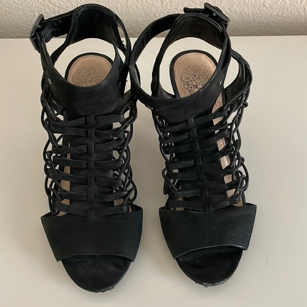 Vince Camuto black suede heels